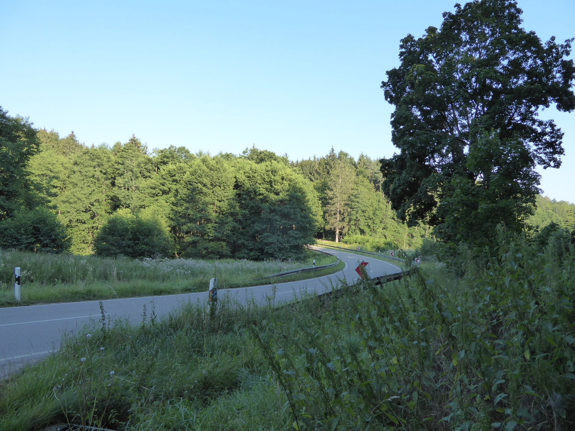 Überquerung des Weiherbachtals, Kurve Staatsstr. 2036 Überquerung des Weiherbachtals, Kurve Staatsstr. 2036